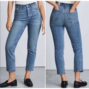Everlane High Rise Crop Cheeky Jeans Size 24 Casual Organic Cotton Denim